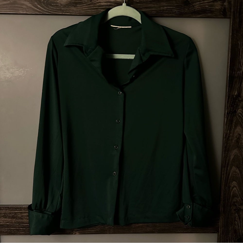 Emerald green sheer top